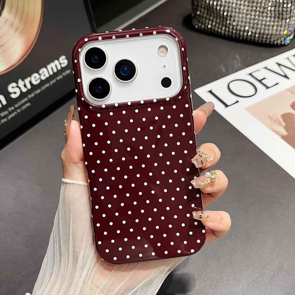 Iphone 17 Pro Case Women Girly Aesthetic Trendy Polka Dot Phone Cases Simple