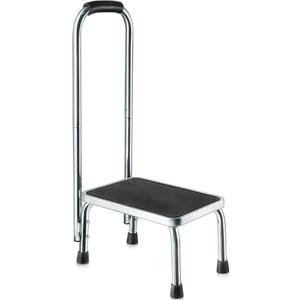 Step Stool with Handle for Adults Step stools with Handle for Elderly for Bed Chrome-Plated Steel Frame 330Lbs Capacity Use At Home Bathroom Kitchen
