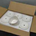 ZOUTOG Ceramic Succulent Pots,3.6 Inch Plant Pots,Succulent Planters with Drainage Hole & Bamboo Tray for Indoor Plants,White Small Flower Planters for Home,Office,Desk(6 Pack)