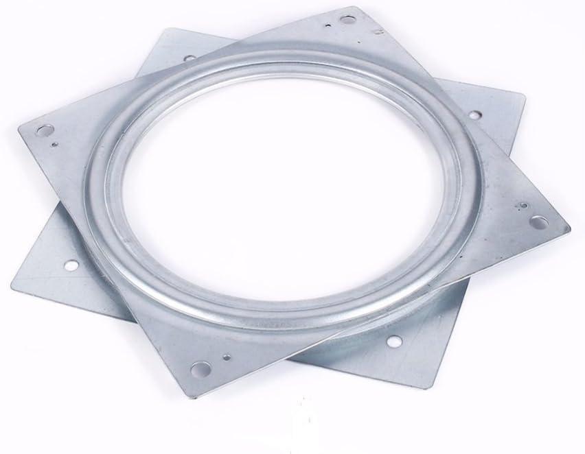 6 inch Square Swivel Ball Bearing Plate Rotating Table Lazy Susan 5/16'' Thick Turntable Silver Tone