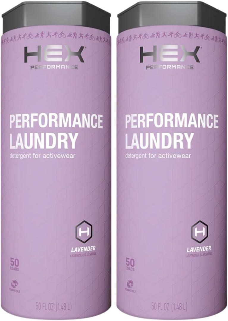 HEX Performance Laundry Detergent, Lavender, 100 Loads (Pack of 2) - Designed for Activewear, Eco-Friendly, Concentrated Formula (50 Fl Oz (Pack of 2))