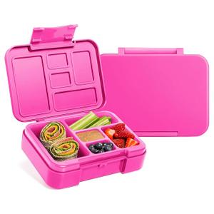  Bento Lunch Box for Kids | BPA Free, Leakproof, Dishwasher Safe | Lunch Container for Girls and Boys, Toddlers | Porter Collection | 5 Compartments | Raspberry Vibes