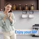 Tumbler Lid Organizer Inside Cabinet,6PCS Coffee Mug Holder, Space Saving Cup Rack for Kitchen Storage Organization, Paper Towel Holder Under Cabinet