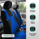 FH Group Three Row Set 7 Seater Blue Travel Master Car Seat Covers, Airbag and Split Rear Car Seat Cover Universal Fit Interior Accessories for Cars Trucks & SUV Automotive Seat Covers