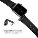 POWER PRIMACY Leather Bands Compatible with Apple Watch Band 38mm 40mm 41mm 42mm-Series 11/10,Genuine Leather Strap Compatible for Women Men iWatch SE Series 11 10 9 8 7 6 7 6 5 4 3 2 1(Black/Black)