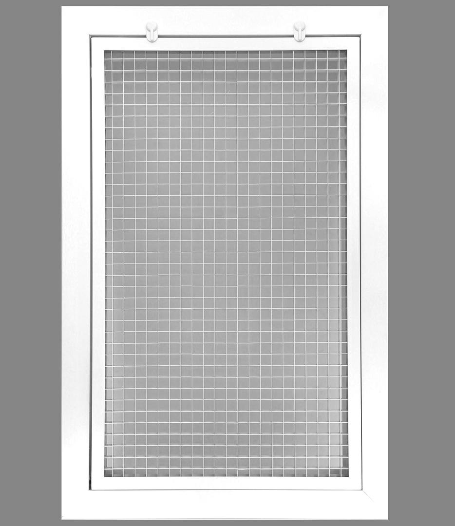 HVAC Premium 16" x 20" Cube Core Eggcrate Return Air Filter Grille for 1" Filter - Aluminum - White [Outer Dimensions: 18.5" x 22.5"]