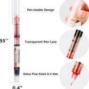 24 Pieces Rolling Ball Pens, Quick Dry Ink 0.5 mm Extra Fine Point Pens Liquid Ink Pen Rollerball Pens (Red-24 PCS)