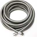 25 FT Stainless Steel Braided Ice Maker Hose with 1/4" Comp by 1/4" Comp Connection