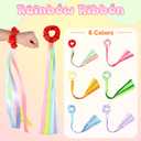 VioraWhite 12 Pcs Rainbow Dance Ribbons for Kids Rainbow Rhythm Ribbons Elastic Wrist Streamers Hand Held Rhythm Streamers Gymnastics Dance Party Props for Adult Decor (0.8 x 19.7 Inch,Macaron)