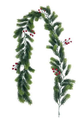 National Tree Frosted Berry Garland, 9 Feet x 10 Inch