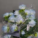 32 Pcs Ice Blue Artificial Roses Fake Flowers, Silk Flowers with Stems for DIY Wedding Bridal Shower Centerpieces Arrangements Tables Decorations