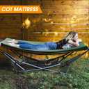 CYMULA Camping Cot Mattress 2in Memory Foam Sleeping Pad,Soft Warm Non-Slip Camping Mattress Topper with Retaining for Adults,Portable Roll up Pad for Travelonly Mattress