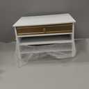 Kate and Laurel Industrious Desktop Wood Letter Tray with 3 Trays and Drawer, White and Gold (12.8" x 9.8" x 8.8")