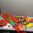 Yahenda 7 Pcs Clown Costume Set Halloween Cosplay Clown Red Nose Wig Shoes Hat Accessories Circus Carnival Party (XX-Large)