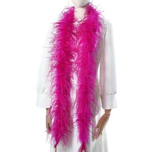 Soarer Fuchsia Ostrich Feather Boas  2yards 3ply Long Boas for Party, DIY Production, Clothing Decoration(Hot Pink)
