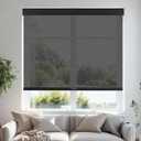 Persilux Free-Stop Cordless Roller Shades for Windows Light Filtering Shades, 5% Openness Solar Screen Semi Sheer Roller Blinds UV Protection for Office and Home. Easy to Install 34.5"W x 72"H, Black