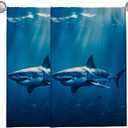Hand Towels Set of 2 Ocean Shark Themed Towels for Bathroom Decorative, Bath Towels, Soft Absorbent Towels for Farmhouse Home Decor Gifts for Women 14 x 28 in
