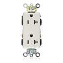 Leviton 20 Amp, 125 Volt, Decora Plus Duplex Receptacle, Straight Blade, Industrial Grade, Self Grounding, 16362-T, Light Almond, Pack of 3