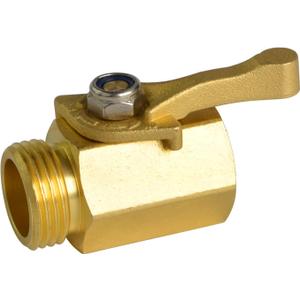 HYDRO MASTER Heavy Duty 3/4" Brass Shut Off Valve with Large Handle, Full Flow Garden Hose Connector