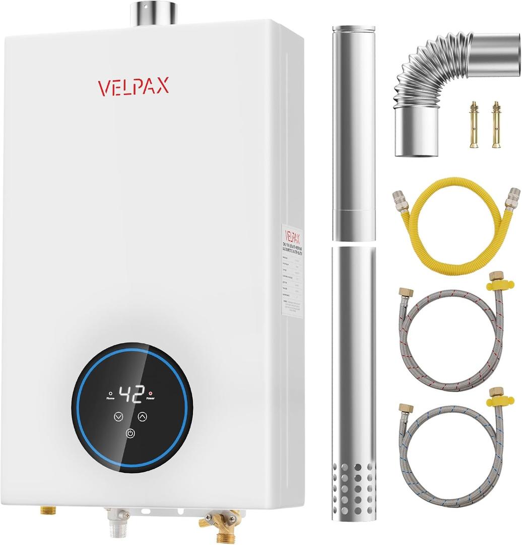 Propane Tankless Water Heater, 4.74GPM 18L Indoor,Constant propane water heater,Instant Hot Propane Gas water heater with Fahrenheit Digital Display,Multi-Protection