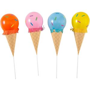 Fun Express Latex Balloon Sticks Kit, Ice Cream Cone 5" - Makes 6
