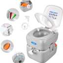 Kohree Portable RV Toilet, Camping Toilet Porta Potty, 5.8 Gallon Detachable Waste Tank, Indoor Outdoor Leak-Proof Toilet with Level Indicator, for Adults Home Use, RV Travel, Boat and Trips