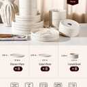 Line Porcelain Dinnerware Set, dish set for 8, Creamy White