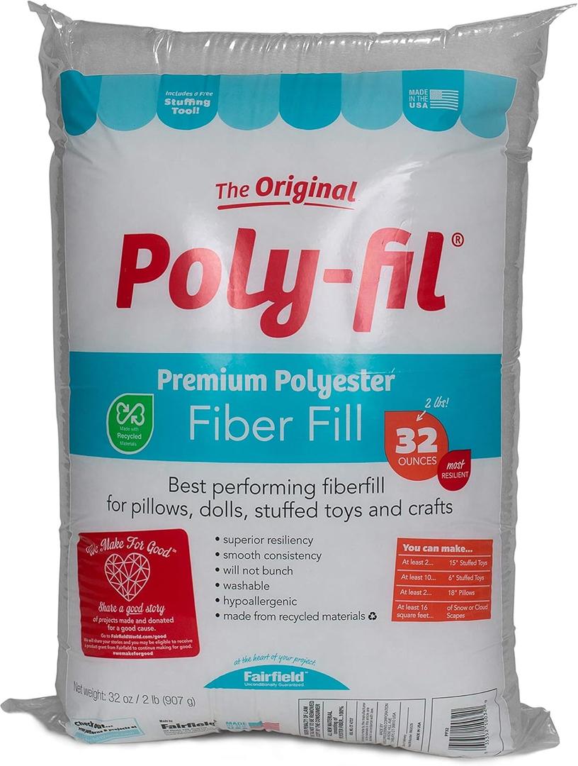 Poly-Fil Fairfield Original Fiber Fill Stuffing, Premium Polyester, 32 oz., 2 lb