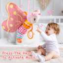 2 x Baby Toys 0-6 Months,Infant Musical Sensory Stuffed Animal with Squeaker,Rattle,Crinkle Wings,Teether & Hanging Ring,Tummy Time Toy for Newborn 0-3-6-12 Months Boys & Girls Gift,Butterfly,Pink