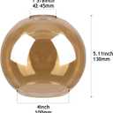 3 Pack Amber Glass Globe Shade Fixture Replacement, 5.9 Inch Diameter, E26 Base 1-5/8 Inch Fitter, Glass Globe Lampshade Cover for Pendant Wall Sconce Chandelier Vanity Light (Amber, 5.9 Inch)