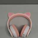 Kids Bluetooth Wireless Over-Ear Cat Ear Headphones with Microphone for Kids Teens Adults (Pink)