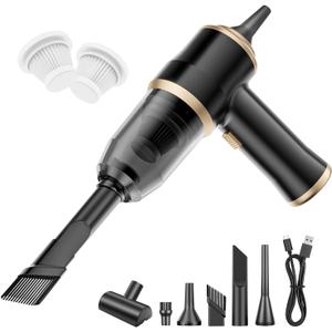 Portable Car Vacuum Cordless Mini Handheld Vacuums Cleaner High Power with LCD Display and Multi-Nozzles, Hand held Cleaners for Car, Home, Office, Sofa, Pet Hair,Keyboard (Black)