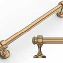 Amerdeco 10 Pack Dark Champagne Bronze Cabinet Pulls 10 Inch Hole Centers Kitchen Cabinet Hardware,Solid Cabinet Handles for Bathroom Drawer Handles IH0005