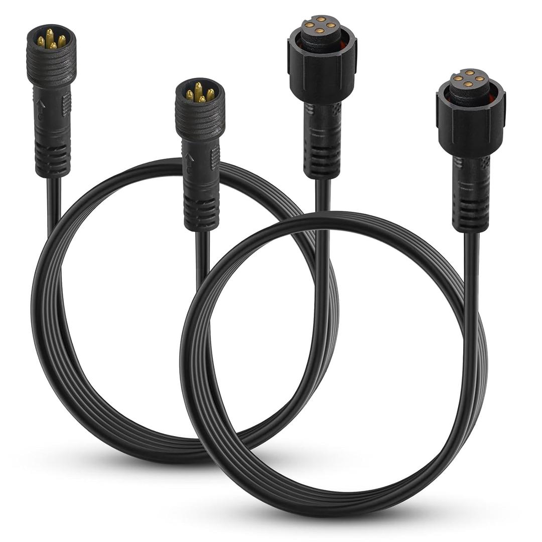 2 PCS 10FT 4 Pin Rock Light Extension Cable, RGB Wheel Well Lights Extension Cable for Trucks ATV Car, Extension Wire for 4 and 8 Pods RGB Rock Light