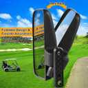 Golf Cart Side Mirrors for Club Car EZ-GO Yamaha and other 180°Adjustable Folding Wide-Angle Side View Mirror