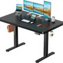 Marsail 55 x 30 Electric Standing Desk with One-Piece Desktop, Sit Stand Desk with Thickened Tabletop, Height Adjustable Stand Up Desk with Cable Management for Home Office(Frame+Desktop, 2 Packages)