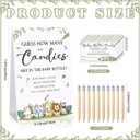 Roowest 62 Pcs Baby Shower Games Guess How Many Candies Are in the Jar Sign 50 Small Guessing Games 10 HB Pencils and 1000 ml Milk Bottle for Baby Shower Gender Reveal Party(Cute Color,Animal)