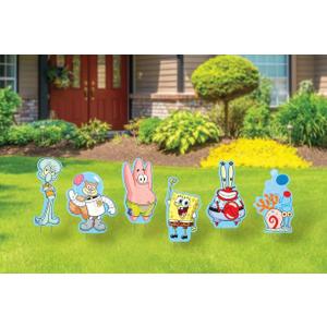 Nickelodeon SpongeBob Yard Signs with Metal Stakes, 17" Characters