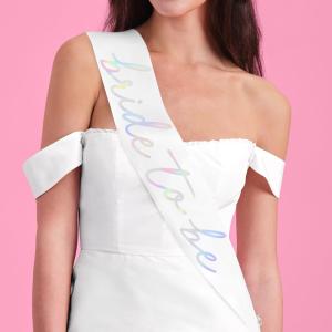 xo, Fetti Bachelorette Party Decorations Bride to Be Iridescent Sash | Classic Bridal Shower Gift, Bridesmaid Favors, Engagement Accessory