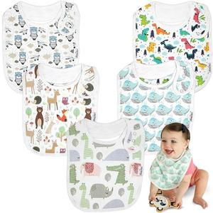 Drool Bibs for Babies – Organic, Unisex, Soft Absorbent Teething Bibs with Adjustable Snaps