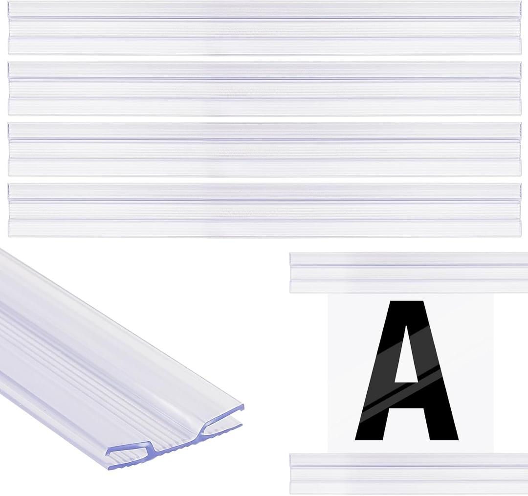 15 Pcs Letter Tracks for Plastic Sign, 40 Inch Clear Plastic Marquee Letter Board Path with Adhesive Backing, Sign Tracks with Changeable Letters, Fit Promotional Poster Board