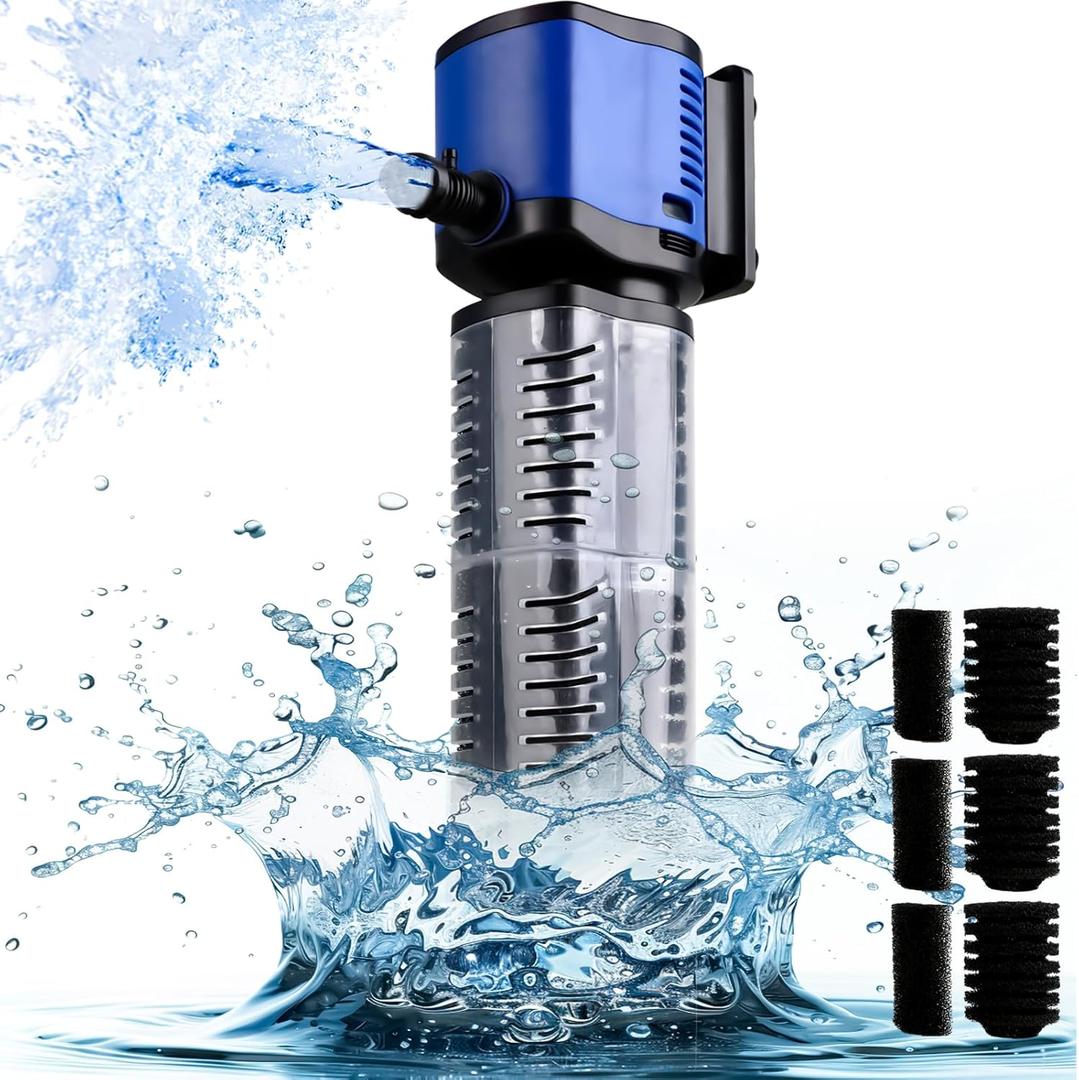 Aquarium Filter for 100-300 Gallons Tank, Powerful 660GPH Internal Fish Tank Filter, Pump Submersible Filter with Sponge for Large Fish Tanks, Turtle Tanks (Black)