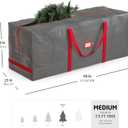 Zober Christmas Tree Storage Bag - Fits 7.5 Ft Artificial Trees - Plastic, Waterproof Christmas Tree Bag For Storage Box For Xmas - Strong, Durable Handles - Label Card Slot - Gray