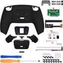 eXtremeRate Black Back Paddles Programable Rise 2.0 Remap Kit for PS5 Controller BDM-010 020, Upgrade Board & Redesigned Back Shell & Back Buttons Attachment for PS5 Controller - Without Controller