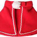 Amosfun Dog Cloak Christmas Pet Costumes Red Polar Fleece Cat Cape Halloween Costume Pet Apparel Size S (Red)