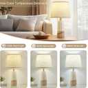 GyroVu 3 Color Temperature Adjustable Table Lamp, Ceramic Lamp Set of 2, Lamp for Nighstand, Bedside Lamps with Rotary Swtich, Nightstand Lamp for Living Room Bedroom Office, Bulbs Included-Brown