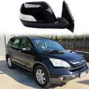 Car Side Mirror Fit for 2007 2008 2009 2010 2011 HONDA CRV CR-V RE1 RE2 RE4 Passenger Side View Mirror Assembly Lens Electric Adjustment, Turn signal Light (5 Wires, Black-Right-5W)