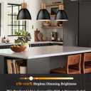 ELYONA 3 Pack Hammered Pendant Lights for Kitchen Island 7 Small Metal Solid Wood Hanging Light Fixtures Adjustable Height Farmhouse Pendant Lighting for Dining Room Bedroom Bar Office, Modern Black