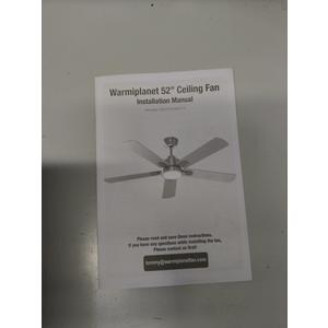 warmiplanet 52 Inch Indoor Ceiling Fans with Lights and Remote Control, 6 Speeds Slient Reversible DC Motor, 3 Color Dimmable LED Light, Timer, Brushed Nickel, 5 Blades warmiplanet 52 Inch Indoor Ceiling Fans with Lights and Remote Control, 6 Speeds Slient Reversible DC Motor, 3 Color Dimmable LED Light, Timer, Brushed Nickel, 5 Blades