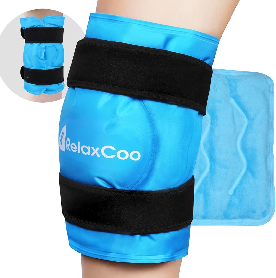 XXL Knee Ice Pack Wrap, Reusable Cold Pack for Knee Injury Pain and Swelling Relief XXL Knee Ice Pack Wrap, Reusable Cold Pack for Knee Injury Pain and Swelling Relief